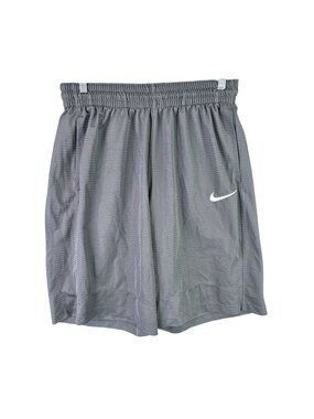 Mens Nike Gray Fastbreak Basketball Shorts Drawstring 11.5" Inseam Polyester L